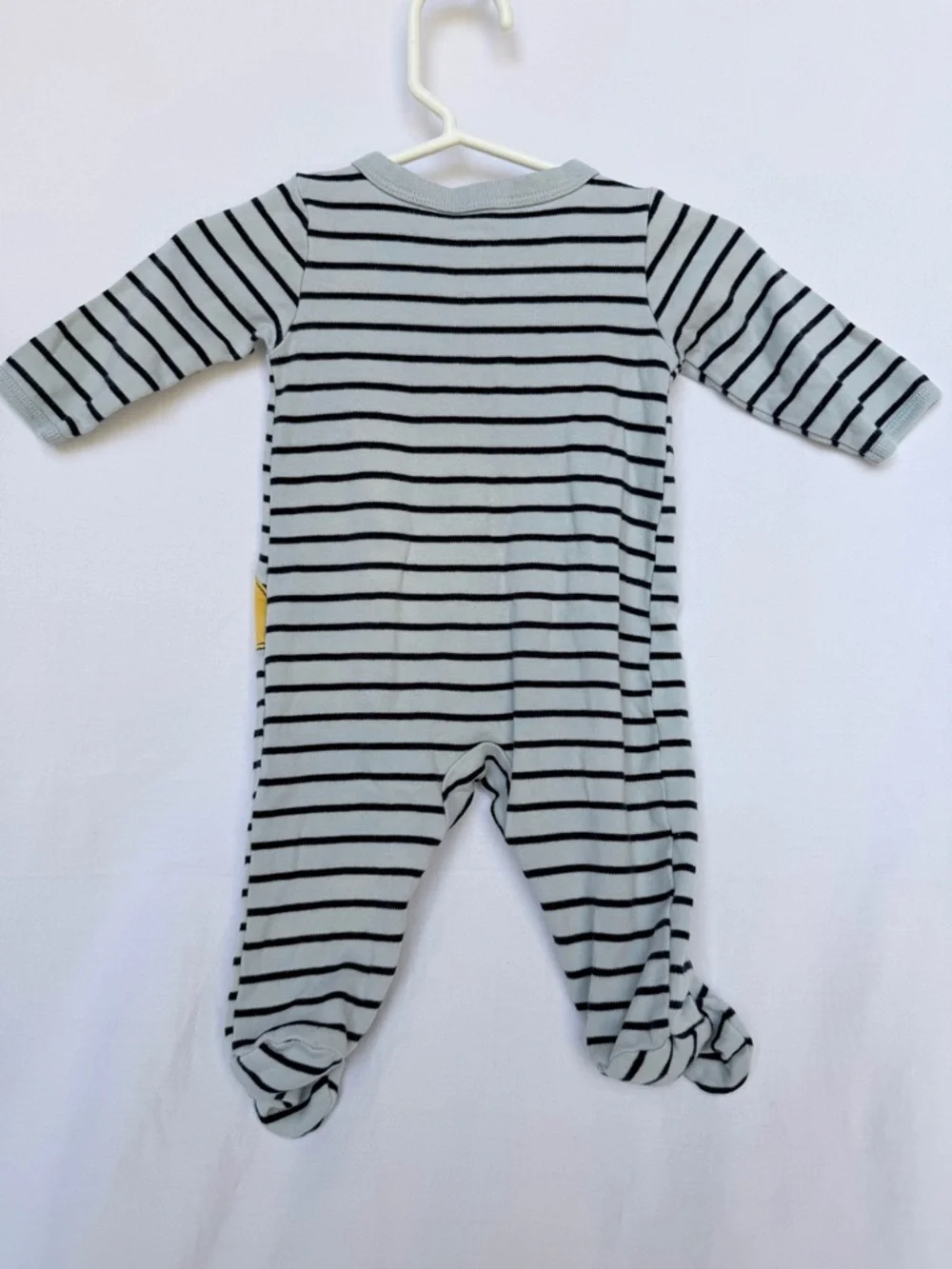 Carter's Light Gray & Black Striped Footed One-Piece size 3 mth